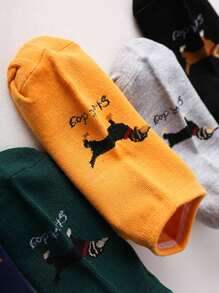 5pairs Men Cartoon Graphic Ankle Socks - Multicolor - View 7