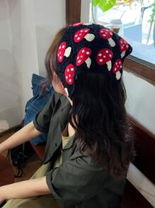Mushroom Print Hat - Multicolor - View 2