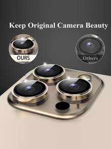 3 piezas de protector de lente compatible con iPhone 15/15Pro/15Plus/15Promax, regalo para cumpleaños, familia y amigos. Aleación metálica con vidrio templado de cobertura completa, protector de lente, accesorios para teléfono a prueba de agua, a prueba de golpes, resistente a caídas, a rayones y a huellas dactilares