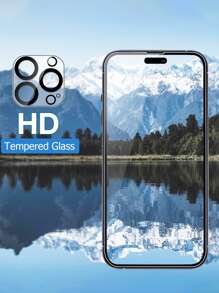 2 Phim bảo vệ màn hình điện thoại chống rơi & 2 Phim bảo vệ ống kính tương thích với iPhone15/15Plus/15Pro/15Promax - Trong sáng - Xem 5