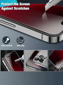 2 Phim bảo vệ màn hình điện thoại chống rơi & 2 Phim bảo vệ ống kính tương thích với iPhone15/15Plus/15Pro/15Promax - Trong sáng - Xem 6