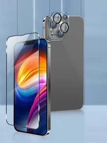 3入組螢幕保護鋼化膜和2入組鏡頭保護適用於iphone - 無色 - 查看 2