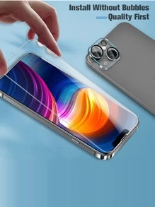 3入組螢幕保護鋼化膜和2入組鏡頭保護適用於iphone - 無色 - 查看 3