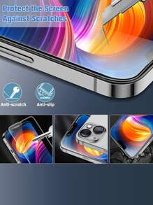 3入組螢幕保護鋼化膜和2入組鏡頭保護適用於iphone - 無色 - 查看 5