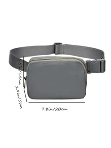 腰包尼龍防水胸包戶外運動跑步腰包縫製斜挎腰包男士完美戶外旅行運動，輕便，便攜 - 深灰色 - 查看 2