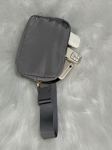 腰包尼龍防水胸包戶外運動跑步腰包縫製斜挎腰包男士完美戶外旅行運動，輕便，便攜 - 深灰色 - 查看 3