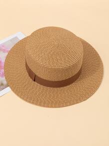 1 件卡其色复古英伦时尚皮带沙滩太阳帽，适合日常户外穿着 - 卡其色 - 查看 2