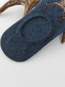 5pairs Men Elk Pattern Invisible Socks - Multicolor - View 5