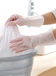 1對乳膠家用手套漸變防水廚房洗碗手套