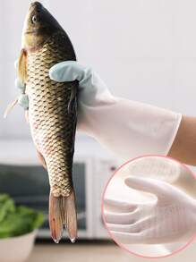 1對乳膠家用手套漸變防水廚房洗碗手套