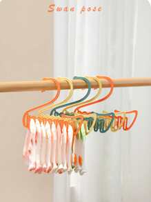 1pc PP Clothes Drying Rack, Cartoon Swan Design Multifunctional Clothes Drying Rack For Home