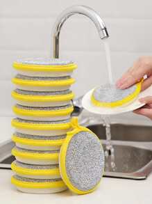 5 Cái/bộ 2 Mặt Bọt Biển Rửa Chén Chảo Nồi Miếng Bọt Biển Rửa Hộ Gia Đình Dụng Cụ Vệ Sinh Nhà Bếp Bộ Đồ Ăn Chổi Rửa Chén - Nhiều màu - Xem 1
