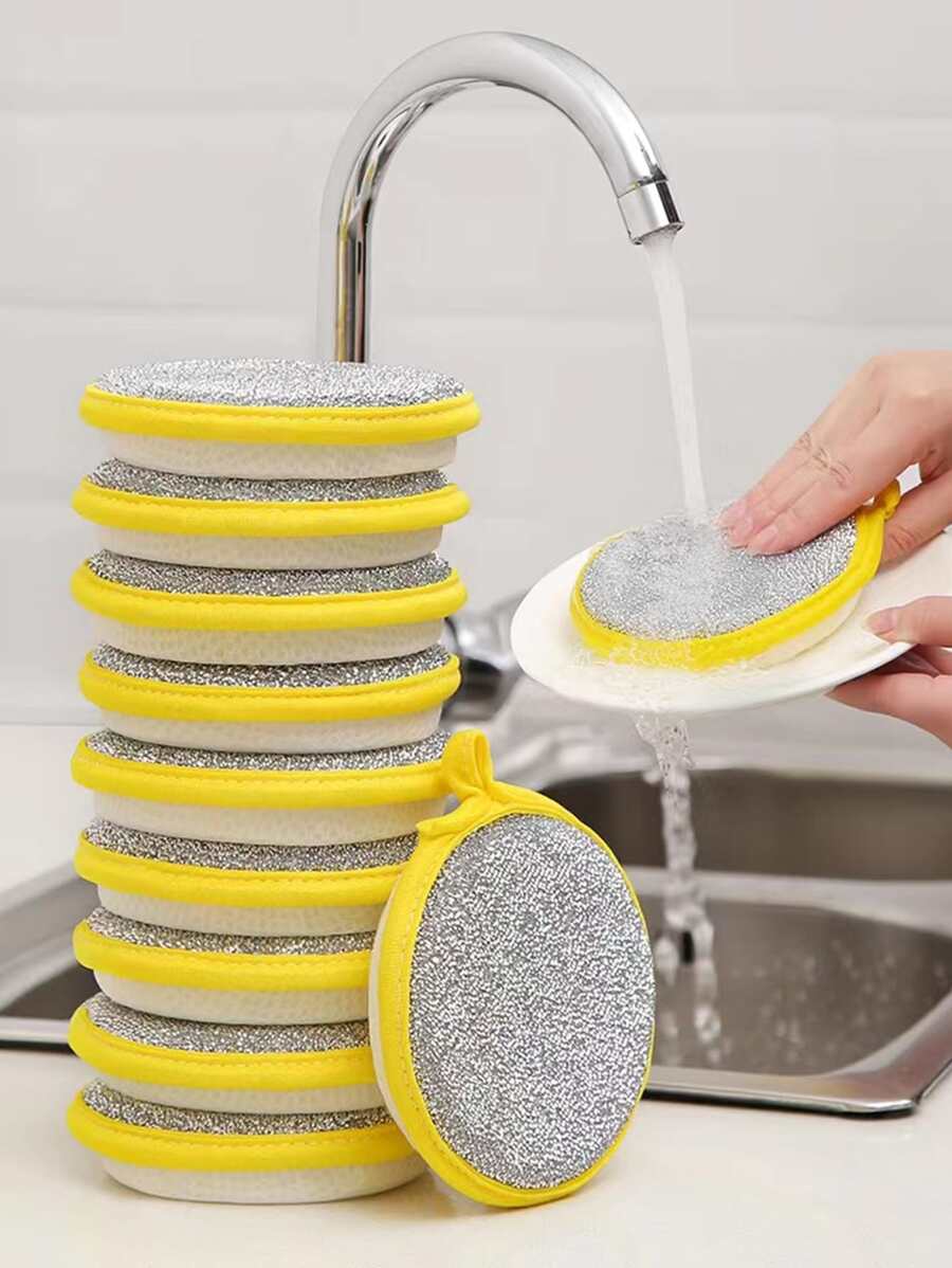 5 Cái/bộ 2 Mặt Bọt Biển Rửa Chén Chảo Nồi Miếng Bọt Biển Rửa Hộ Gia Đình Dụng Cụ Vệ Sinh Nhà Bếp Bộ Đồ Ăn Chổi Rửa Chén - Nhiều màu - Xem 1