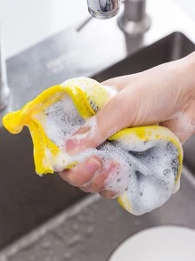 5 Cái/bộ 2 Mặt Bọt Biển Rửa Chén Chảo Nồi Miếng Bọt Biển Rửa Hộ Gia Đình Dụng Cụ Vệ Sinh Nhà Bếp Bộ Đồ Ăn Chổi Rửa Chén - Nhiều màu - Xem 3