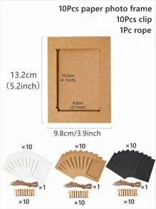 10pcs 5 Inch Paper Decorative Photo Pull Flag With 10pcs Clip & 1pc Rope, Modern Minimalist Decorative Pull Flag For Party - White - View 4