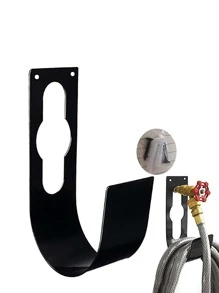 1入組碳素鋼掛壁式軟管儲物鉤,現代多功能掛壁式軟管儲物架 - 黑色 - 查看 4