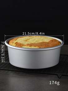 Molde para pasteles redondo de aluminio, antiadherente, de 8 pulgadas, con Fondo extraíble, para bodas, cumpleaños y Navidad, 1 pieza - Plateado - Ver 2