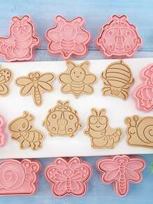 8入組昆蟲設計餅乾印章