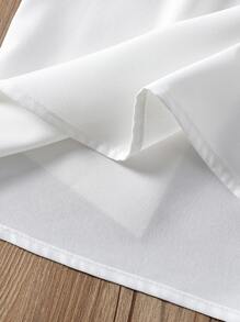 SHEIN Explorewe Tween Girl Contrast Guipure Lace Frill Trim Mock Neck Keyhole Back Sleeveless Blouse