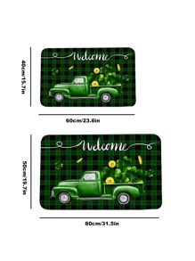 1 Ngày Thánh Patrick Shamrock & Xe Hoa Văn Thảm Cửa Hoạt Hình Polyester Thảm Chống Trơn Trượt Cho Trong Nhà - Nhiều màu - Xem 2