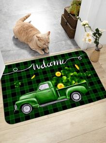 1 Ngày Thánh Patrick Shamrock & Xe Hoa Văn Thảm Cửa Hoạt Hình Polyester Thảm Chống Trơn Trượt Cho Trong Nhà - Nhiều màu - Xem 3