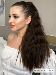 長款卷馬尾合成纖維接髮 - 棕色 - 查看 2