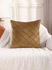 1入組棕色靠墊套無填充物極簡主義超細纖維壓痕裝飾抱枕套適合家用 - 卡其色 - 查看 6