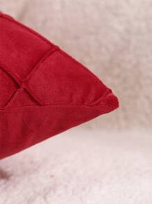 1 pieza Funda de almohada decorativa microfibra pliegue para casa - Rojo - Ver 3