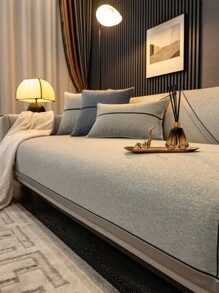 1入組灰色沙發巾滌綸沙發套毯子適合家用四季皆宜 - 淺灰色 - 查看 1