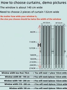 Rèm đơn màu trơn, Rèm đơn màu xám polyester hiện đại cho phòng ngủ và phòng khách - Màu Xám nhạt - Xem 5