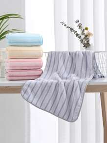 1 khăn tắm họa tiết sọc, khăn tắm sợi nhỏ hiện đại cho gia đình - Bụi tím - Xem 6