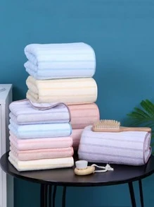 1条超细纤维浴巾或毛巾，简约条纹图案，适用于浴室、美容院、酒店、运动场所、家居等，可用作毛巾、护肤浴巾。 - 淺粉色 - 查看 8