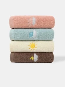 1 pieza Paño de limpieza facial con bordado cara nube con bordado para cuarto de baño - Azul - Ver 5