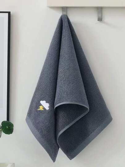 1入組雲朵刺繡面巾適合日常生活極簡面料面巾四季皆宜