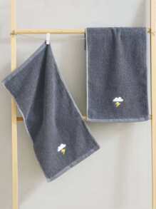 1入組雲朵刺繡面巾適合日常生活極簡面料面巾四季皆宜