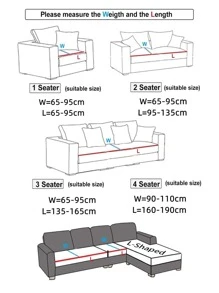 1入組幾何樣式彈性沙發座位現代滌綸沙發墊套 - 彩色 - 查看 4