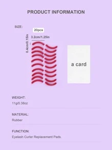 20片装睫毛夹替换垫，橡胶材质，适用于通用睫毛夹（红色），价格实惠，适合作为圣诞礼物、化妆品、化妆工具等。