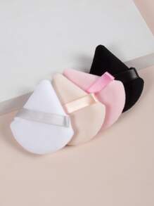 4 Pcs Of Triangular Powder Puff Makeup Sponges, Made Of Super-Soft Velvet, Designed For Contouring, Eye, And Corner, Makeup Sponge Foundation Mixing Container.Suitable For All Skin Types - Multicolor - View 1