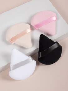 4 Pcs Of Triangular Powder Puff Makeup Sponges, Made Of Super-Soft Velvet, Designed For Contouring, Eye, And Corner, Makeup Sponge Foundation Mixing Container.Suitable For All Skin Types - Multicolor - View 2