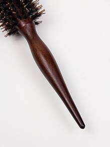 1入組木頭滾輪髮刷帶柔軟尼龍鬃梳子牙尼龍梳子牙別針按摩刷吹乾理順髮刷梳子適合所有髮質造型濕或者乾適用於造型提升濃密卷翹捲曲薄頭髮劉海鬍鬚 - 咖啡棕 - 查看 4