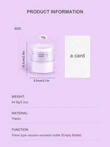 1PC, Moisturizer Pump Containers, Travel Bottles Lotion Dispenser, Refillable Cream Jar Vacuum Bottle Travel Size Empty Cosmetic Container For Cream And Lotion(0.5 Oz/15ml) - Multicolor - View 5