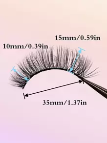 Asiteo 1pair Natural Extra Long False Eyelashes - Black - View 4