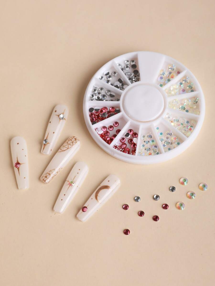 1 caja Decoración de uñas mixto con diamante de imitación - Multicolor - Ver 1