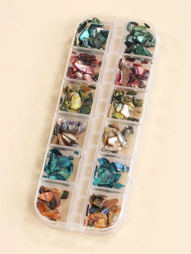 Xd222 Multicolor Abalone Shell Nail Art Decoration Set Diy Nail Charms Nail Gems Nail Supplies Nails