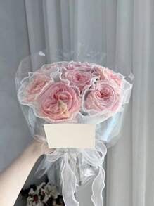 Màu Trắng Tặng Gạc, Sang Trọng Polyester Ngọc Trai Giả Trang Trí Dây Tóc Gạc Cho Đảng - trắng - Xem 3