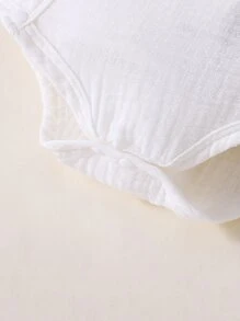 新生兒熊貼布連體衣和褲子 - 白色 - 查看 6