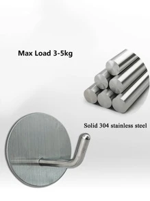 1入組不銹鋼自粘掛鉤經典黑色家居掛鉤