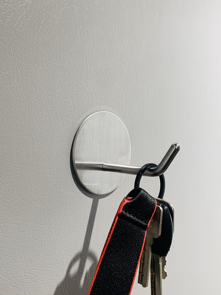 1入組不銹鋼自粘掛鉤經典黑色家居掛鉤