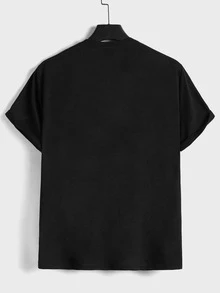 Manfinity RebelGame Men T-Shirts Fit Crew Neck Long Sleeve Graphic Tee Casual Going Out Summer - Black - View 2