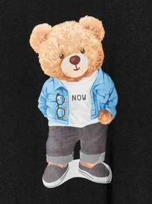 Manfinity RebelGame Men T-Shirts Fit Crew Neck Long Sleeve Graphic Tee Casual Going Out Summer - Black - View 3